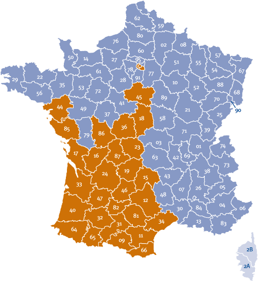 carte des délais de livraison en Messagerie